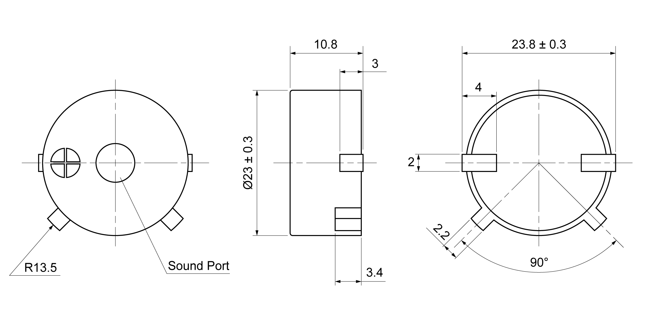 SPT2311R-40A19 Mechanical Drawing